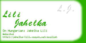 lili jahelka business card